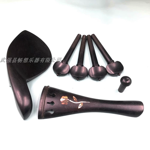 Набор аксессуаров для скрипки на черном дерева, инкрустированные встроенные в Ebony/Poplar, щеки/фортепиано -вал/хвостовая столбца/строковая плата