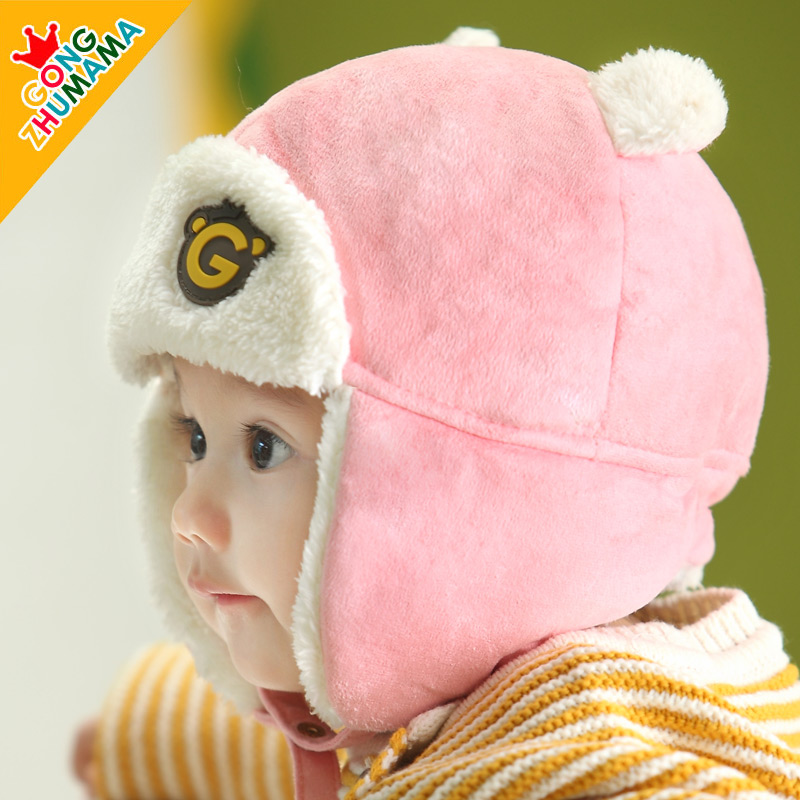 0-3-6-12 months baby hat in autumn and winter children Lei Feng cap hat men and women aged 1-2-3 baby ear cap