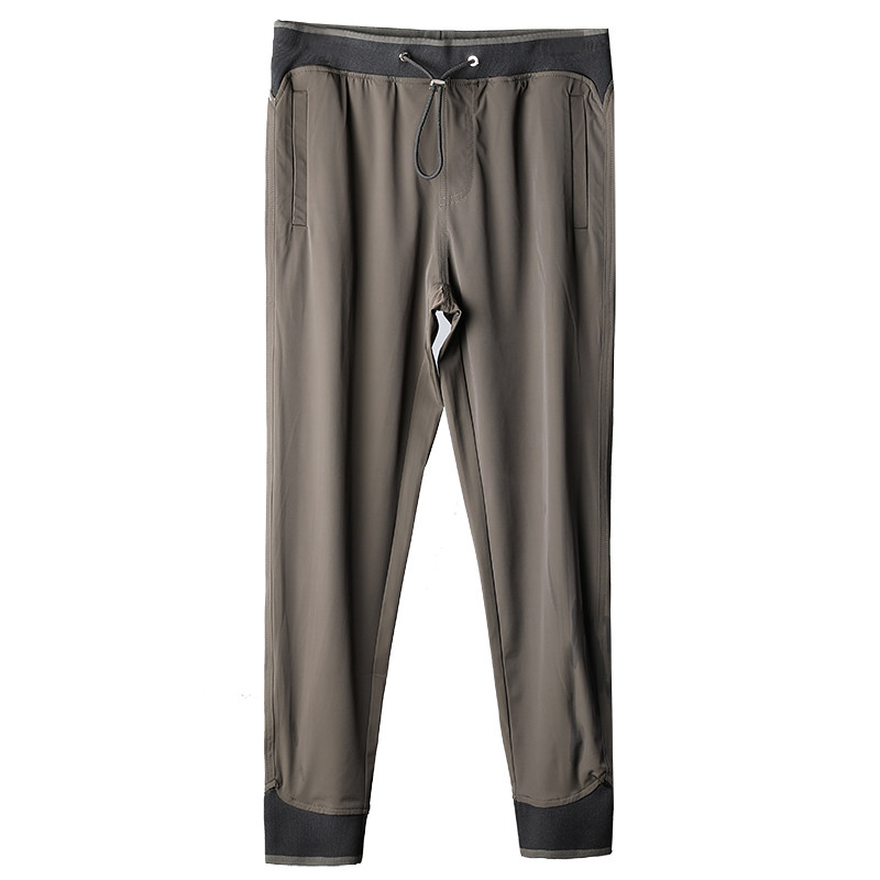 Summer fashion trendsetting men's thin pants, high-end, smooth, elastic, breathable, cool men's fashion, slimming, small feet casual pants Item Picture