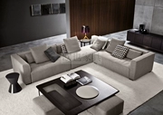 Nội thất thiết kế Bắc Âu Mới xuống vải sofa Phòng khách hiện đại tối giản lắp ráp sofa vải - Đồ nội thất thiết kế
