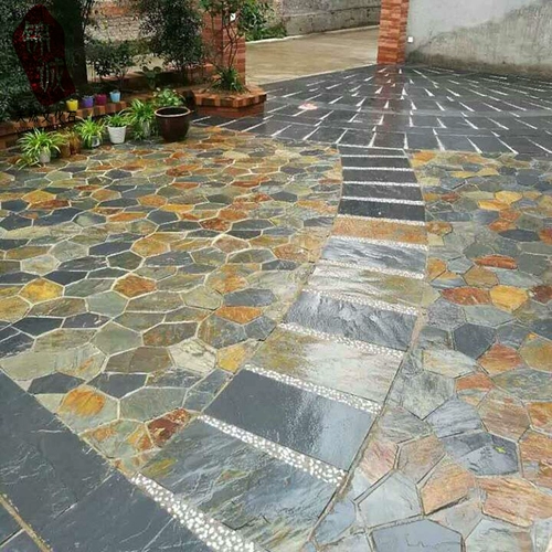 Натуральная голубая плита ледяная трещина вилла сад сад земля кирпич -увлечение древним антикварным кирпичным квадратным стеной Стена Камень Камень Материал