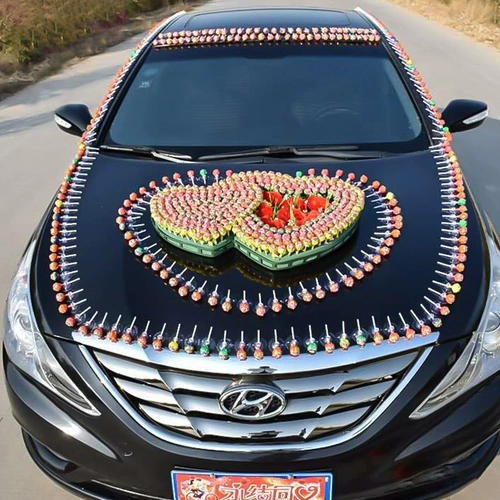 Свадебный автомобиль Цветочный грязь с всасывающей чашкой с грязью любви -в форме круговой поплавок декоративный материал цветы поддона Цветы фиксированные цветочные композиции