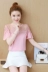 Áo thun mỏng thêu ren khâu tay ngắn mùa hè 2018 đầm mới của phụ nữ Áo sơ mi voan khí chất Hàn Quốc - Áo sơ mi chiffon ren