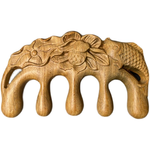 Natural Shen Guibao Mu Combs Retro выпрямленная деревянная скульптура голова меридиан, статический день на день рождения, подарки на день рождения электричества