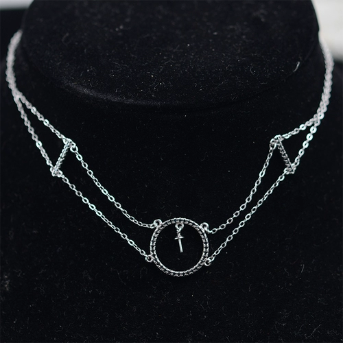 Подвеска, ожерелье, цепочка до ключиц, аксессуар, аксессуары, серебро 925 пробы