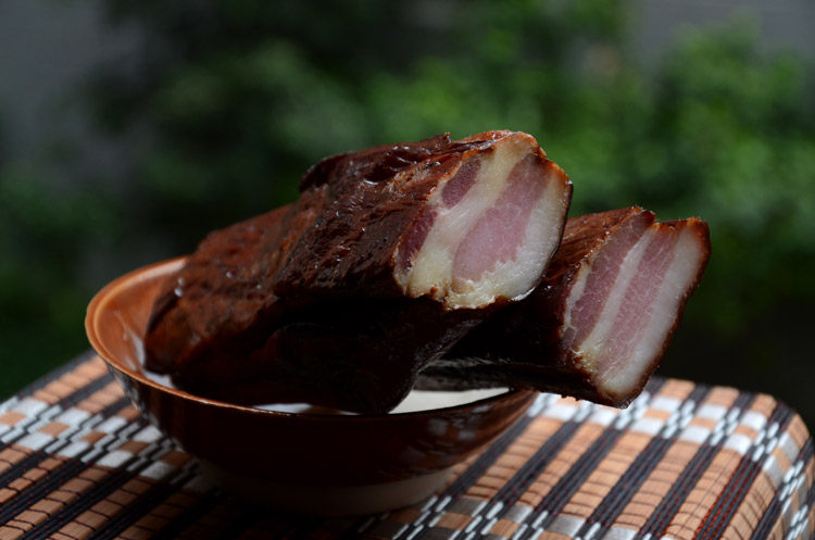 山久香四川特产农家腌制土猪五花老腊肉500g