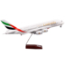 Máy bay tĩnh mô hình lắp ráp máy bay chở khách trang trí 46 cm Airbus a380 Emirates Airlines với bánh xe điều khiển bằng giọng nói chiếu sáng mô hình kiến trúc Chế độ tĩnh