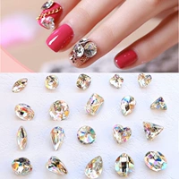 Nail tip ba chiều khoan đầy màu sắc glass khoan AB khoan ma thuật màu có hình dạng kim cương nail jewelry công cụ cung cấp bán buôn vẽ hoa cọ bản