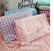 Vải thô đơn giản đôi kẻ sọc tấm bông dày cung cấp đặc biệt màu xanh cũ vải thô tấm đơn - Khăn trải giường