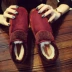 Giày cotton nữ mùa đông 2018 cao giúp giữ ấm cho đôi giày đế mềm Bắc Kinh đế mềm chống trơn trượt cho bà ngoại cũ cỡ lớn bằng len nguyên chất giày cổ cao nữ Giày cao gót
