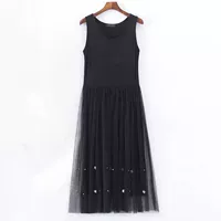 Осенний жилет, длинная юбка, кружевное платье-комбинация, платье, плиссированная юбка, в корейском стиле