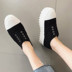 Hàn Quốc của phụ nữ mới giày răng cưa dưới nụ lưới mặt rỗng giản dị thấp để giúp muffin dày dưới nhỏ màu trắng giày giày vải phụ nữ Plimsolls