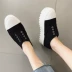 Hàn Quốc của phụ nữ mới giày răng cưa dưới nụ lưới mặt rỗng giản dị thấp để giúp muffin dày dưới nhỏ màu trắng giày giày vải phụ nữ