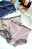 Phong cách Nhật Bản thanh lịch của phụ nữ đồ lót cotton dệt kim thoáng khí bánh quế thanh lịch ren bên eo cao - Cặp đôi