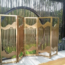 Резная перегородка 惊爆新款不锈钢屏风隔断金属花格镂空中式浮雕酒店客厅玄关定制