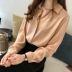 Thu đông 2018 phiên bản mới của Hàn Quốc cộng với áo sơ mi nhung nữ dài tay rộng size rộng mút rộng mm chất liệu voan đơn giản áo sơ mi nữ form rộng Áo sơ mi dài tay