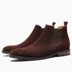 Tuyệt vời 100 Ý đầu nhỏ vuông trong ống giày da lộn cao giày nam kinh doanh bình thường Chelsea chelsea boot zara Giày ống