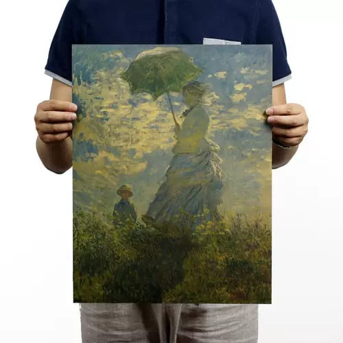 [梵高莫奈毕加索等怀旧复古油画合集 牛皮纸海报 装饰画芯36x47cm]