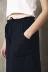Cà vạt cotton màu đen La Mã túi lớn thẳng dài nửa váy váy bút chì túi hông nữ kích thước lớn nhỏ váy đen quần áo phụ nữ - Cộng với kích thước quần áo