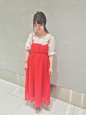 Nhật bản ban đầu eme 18 mùa hè mới item ngực dây đeo chiều rộng loose dress OP Sản phẩm HOT
