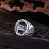 Nhẫn bạc 925 sterling trống hỗ trợ trống sáp ong cài đặt màu ngọc lam thiết lập 11 * 14 12 * 16 13 * 18 15 * 19 nhẫn vàng nữ Nhẫn