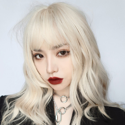 taobao agent Grapefruit fake hair girl medium long hair lolita Lolita naturally realistic net red girl jk face cute hair