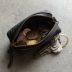 Túi da đơn giản túi nhỏ túi tiền mini ví tiền lớp da khóa kéo ngắn Ví nhỏ túi mini coin