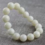 White Bodhi Root Bracelet Đơn nhẫn mật độ cao Hạt thô White Jade Bodhi Bead Bracelet Nam và nữ Người yêu Quà tặng vòng gỗ huyết long