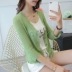 Băng lụa kem chống nắng cardigan khăn choàng nữ mùa hè ngắn ngắn lỏng áo len mỏng áo len điều hòa không khí áo sơ mi new hoang dã cloak Đan Cardigan