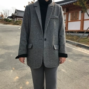Áo len lông cừu nữ 2019 thu đông 2018 phiên bản mới của Hàn Quốc với bộ đồ retro sang trọng ngắn đoạn áo len nữ - Áo khoác ngắn