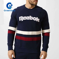 Áo thun thể thao nam thông thường của Rebook CREBNECK Reebok - Thể thao lông cừu / jumper hoodie đen