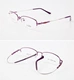 Siêu nhẹ kính phẳng khung bộ nhớ khung kim loại titan kinh doanh nửa khung với kính cận thị cận thị kính dành cho nam giới và phụ nữ kính solex Kính khung