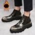 Phiên bản Hàn Quốc của giày cao cổ nam mùa hè mới Martin Martin khởi động cho nam giới để giúp tăng những đôi giày ngắn trong giày da hoang dã - Giày ống