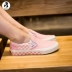 Miss Jin VANS SLIP-ON bàn cờ một đôi giày vải VN0A38F7RA9 A8 A7 OWM giày the thao nữ Plimsolls