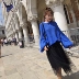 2018 đầu mùa thu mới của phụ nữ đan top Hàn Quốc phiên bản của đèn lồng lỏng tay áo màu rắn trùm đầu lười biếng gió áo len phụ nữ Áo len