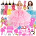 Barbie công chúa búp bê ăn mặc hộp quà tặng lớn thoải mái phù hợp với đồ chơi trẻ em của cô gái mặc bộ Đồ chơi búp bê