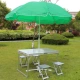 Один таблица 4 Стула+2,4 м Зеленый зонтик+Сидя в зонтике