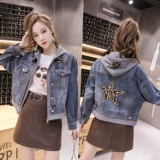 Tide, осенняя джинсовая тонкая куртка в стиле хип-хоп с капюшоном, коллекция 2021, в корейском стиле, оверсайз