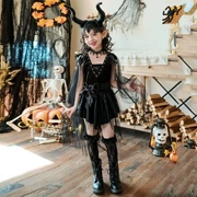 Trang phục hóa trang Halloween trang phục hóa trang trẻ em Phù Thủy Maleficent night elf váy cô gái trang phục