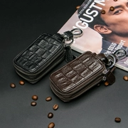 Đôi dây kéo túi chìa khóa người đàn ông da mềm của nam giới túi chìa khóa phụ nữ eo công suất lớn chìa khóa xe túi ví