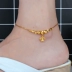 2018 mới vòng chân mạ vàng gợi cảm xã hội thời trang nữ 18k cát vàng giọt nước bốn lá cỏ ba lá khóa dài cuộc sống túi phước lắc chân nữ bạch kim Vòng chân