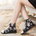 2018 mùa xuân giày mới hoa cao-top giày vải nữ Hàn Quốc phiên bản của thủy triều giản dị giày sinh viên tăng phẳng giày nữ Giày cao gót