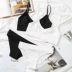 Cotton Pháp không có vòng thép thoải mái bralette bra đặt ngực nhỏ phụ nữ thoáng khí kiểu vest mỏng - Bộ đồ lót