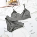 Cotton Pháp không có vòng thép thoải mái bralette bra đặt ngực nhỏ phụ nữ thoáng khí kiểu vest mỏng - Bộ đồ lót