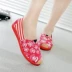 Mùa thu mới cũ Bắc Kinh giày vải giày đơn của phụ nữ thoáng khí non-slip giày vải làm việc giày lái xe giày một bàn đạp giày lười Plimsolls