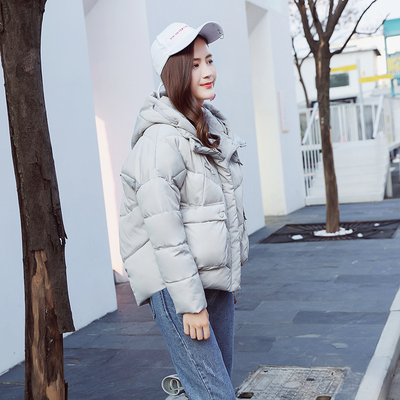Chống mùa giải phóng mặt bằng bông áo khoác nữ bông áo khoác Hàn Quốc bf Harajuku thủy triều lỏng ngắn bông áo khoác mùa đông áo khoác trùm đầu bánh mì dịch vụ