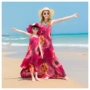 Xia 2018 mới cha mẹ và con mẹ ăn mặc của phụ nữ ăn mặc cô gái bên bờ biển kỳ nghỉ váy dài bohemian bãi biển váy váy thu đông đẹp cho bé