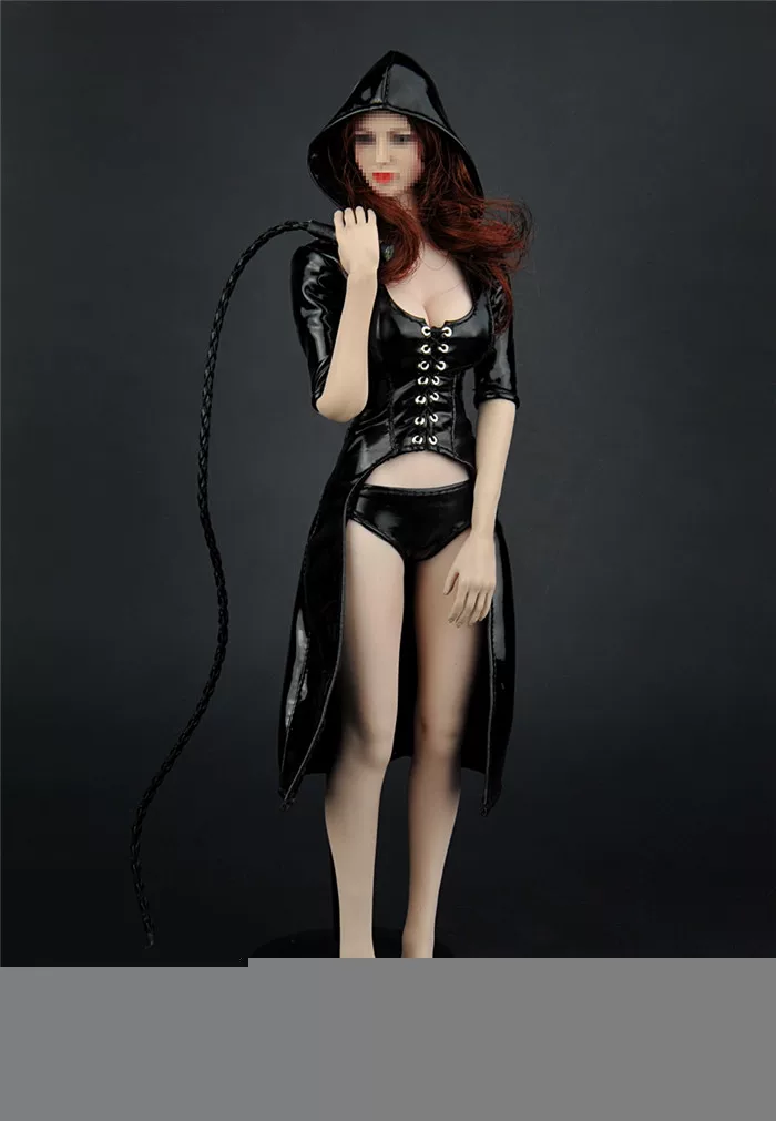 Zytoys 1/6 пропорций женское секси кожаное плаще-траншейка с капюшоном zy5018 кожаный кнут королевская сестра набор одежды