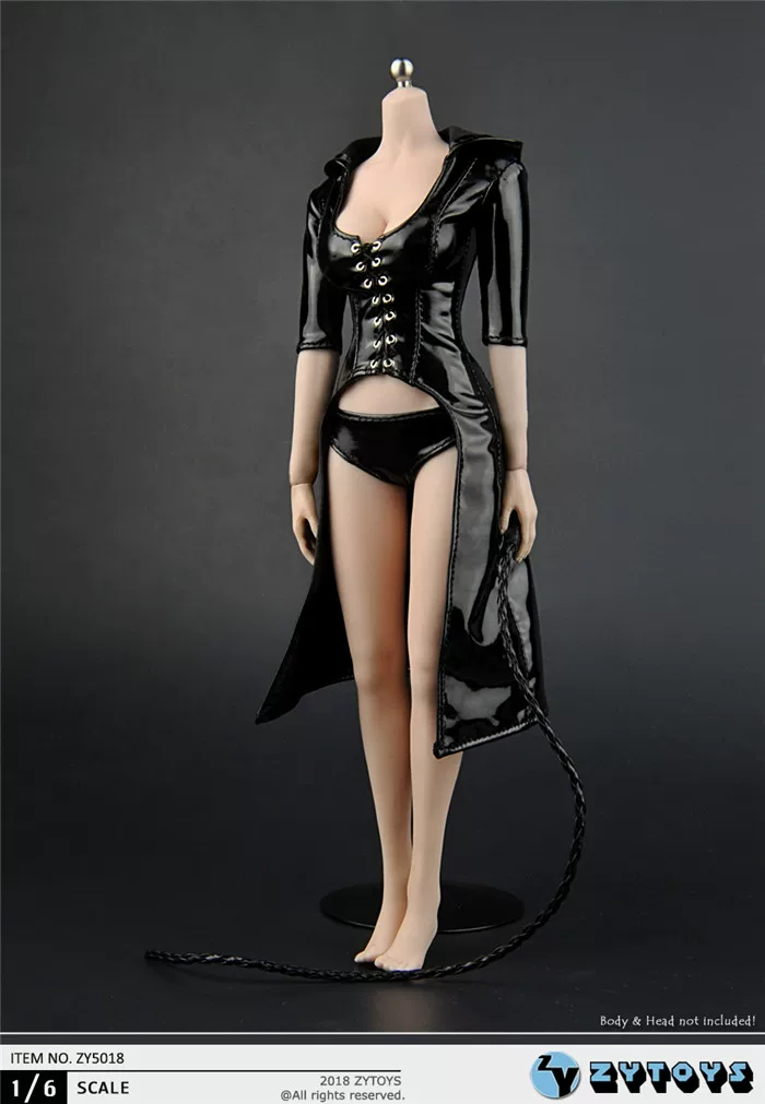 Zytoys 1/6 пропорций женское секси кожаное плаще-траншейка с капюшоном zy5018 кожаный кнут королевская сестра набор одежды