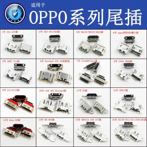 Oppo, совместимый мобильный телефон с зарядкой, 1A, 3A, 7A, 9A, 9x